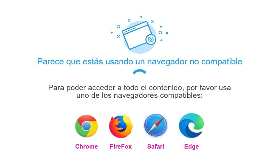 Internet Explorer no es compatible con esta plataforma